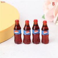 SIYI?Gift?Cheap? 4pcs dollhouse Miniature โค้กเครื่องดื่มโซดาน้ำดื่มอุปกรณ์ครัวของเล่น