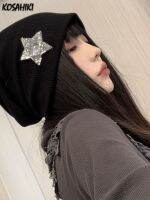 HOT★Y2k Star Patchwork อบอุ่น Beanie หมวก Street Casual หมวกผู้หญิง Kawaii Harajuku แฟชั่น Casual Gorras