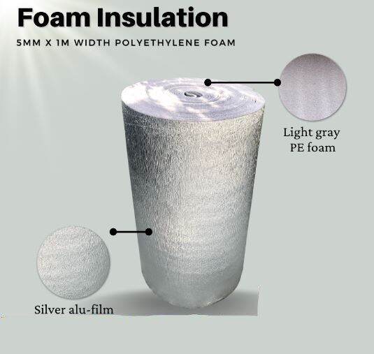 10mm x 100cm Foam Insulation Polyethylene PE Foam Wrap Heat Packaging Insulation Insulator Gray