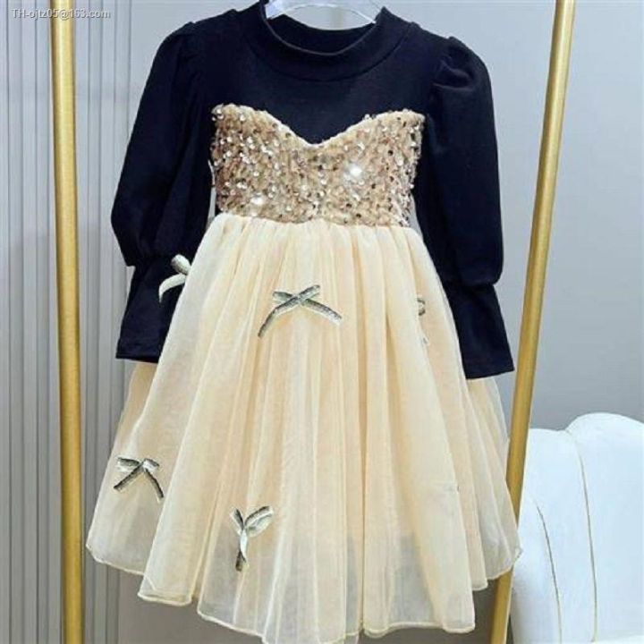 girls-dress-in-the-autumn-of-2022-new-childrens-western-style-color-matching-long-sleeve-winter-sequins-bitter-fleabane-gauze-princess