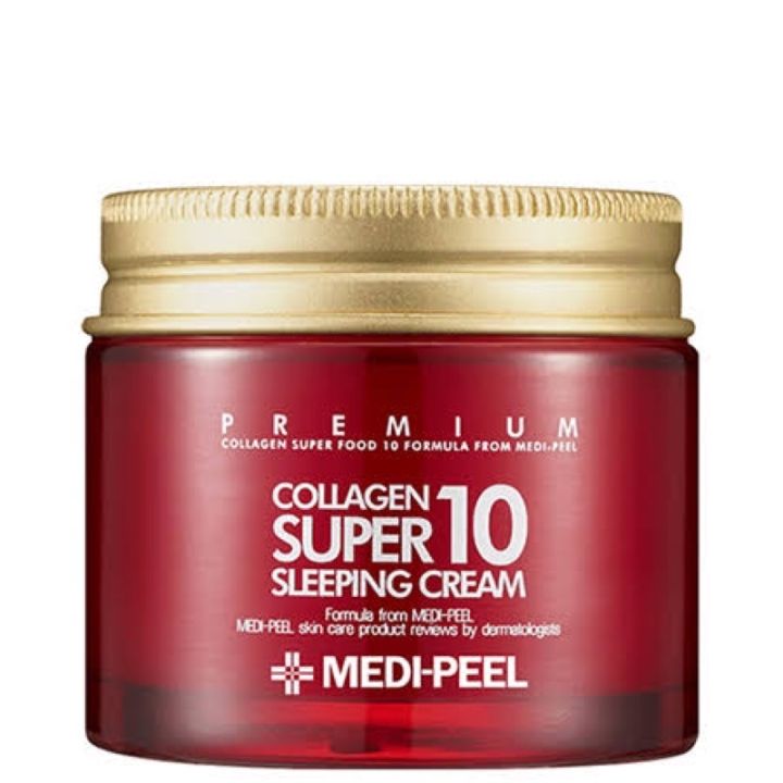 แท้100-medi-peel-collagen-super10-sleeping-cream-70ml-สุดยอดคอลลาเจนครีมที่บำรุงฟื้นฟูผิวให้สวย-เพียงข้ามคืน