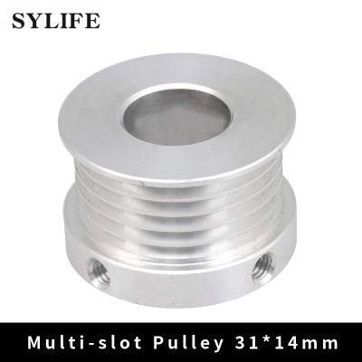 V-Type Belt Pulley 5 Slots 14mm Inner Hole Diameter 31mm Diameter Silver
