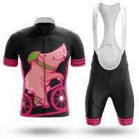 2023 style Cartoons Pig Cycling Jersey Set Summer Cycling Clothing Men Road Bike Suit Bicycle Bib Shorts