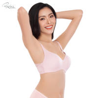 Presea บราไร้โครง ตกแต่งผ้าลูกไม้ด้านหลัง Wireless bra สีชมพูอ่อน MA1514