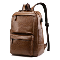 2020 New Designer Business Mens Bag Usb Charging Port Male Bags PU Leather Waterprof Backpack Laptop Pack Man School Backpacks