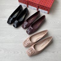 2023 new Tb TORY BURCH 3colors Cowhide GEORGIA Double T Logo Ballet Flats Dancing Shoes Casual Shoes Ladys Shoes