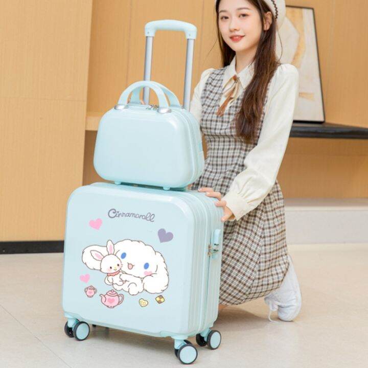 Sanrio Rolling Luggage Kawaii Cinnamoroll Small Light Suitcase 18 20