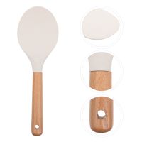 ▣ Rice Paddle Spoon Silicone Serving Spoons Stick Non Scooper Sushi Spatula Cooking Chinese Utensils Scoop Paddles Potato Cooker