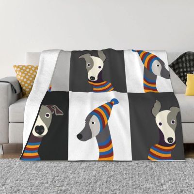 （in stock）Funny cartoon greyhound whip dog blanket Flannel hound throw blanket office bedding quilt cover（Can send pictures for customization）
