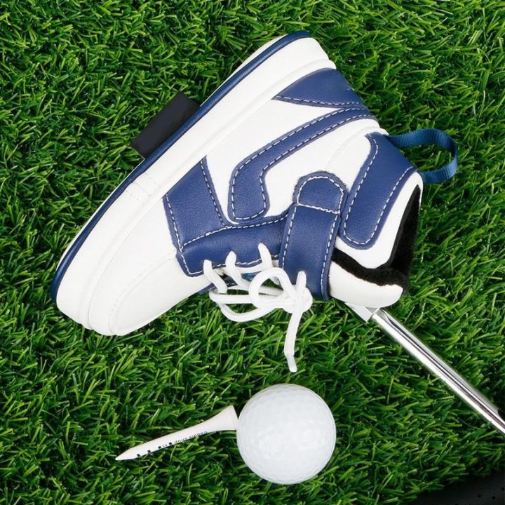 golf-putter-cover-creative-sneaker-shape-golf-head-cover-for-driver-fairway-hybrid-putter-pu-leather-protector-golf-accessories