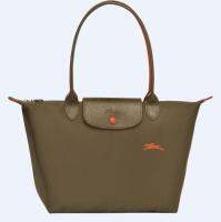 100% LONGCHAMP _ แฟชั่น HANDBAG_FOLDING ไนลอนกระเป๋าสะพายไหล่ L2605619A23_SMALL size_Khaki