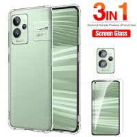 เคสสำหรับ Realme โทรศัพท์ซิลิโคนใส,GT2ป้องกันโปรกระจกป้องกัน3in1ป้องกัน Realmi GT 2 GT2Pro ฟิล์มเลนส์2Pro จริง