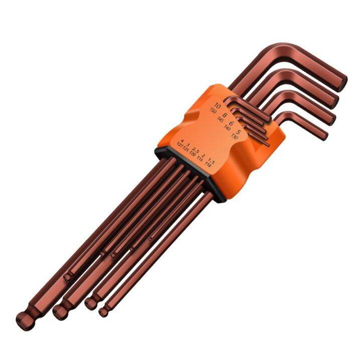 ชุดไขควงประแจหัว-torx-บอลแบน9ชิ้นชุดประแจท่อประแจหกเหลี่ยมปลายคู่เครื่องมือซ่อมมือสำหรับจักรยาน