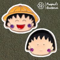 ?? พร้อมส่ง : ?? เข็มกลัดเซ็ทหนูน้อยจอมซ่า มารุโกะจัง | Chibi Maruko-chan Enamel Brooch Pin Set.