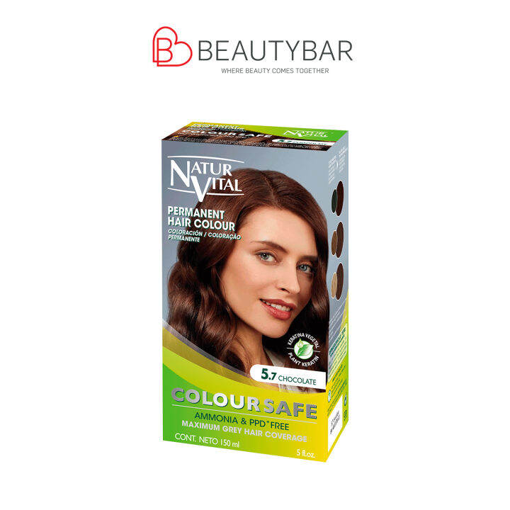 Natur Vital ColourSafe Permanent Dye No.5.7 Chocolate 150ml [Beauty Bar ...