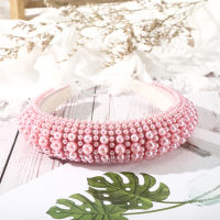 LEVAO Pure Color Elegant Pearl Headband Ladies Wedding Festive Headdress Hair Bands For Women Luxury New Year Hair Accessories