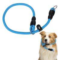 【LZ】 Nylon Rope Pro Training Dog CollarNo Pull Round Martingale CollarSlip Collar With Slidable Stop Ring for Medium Large Dogs