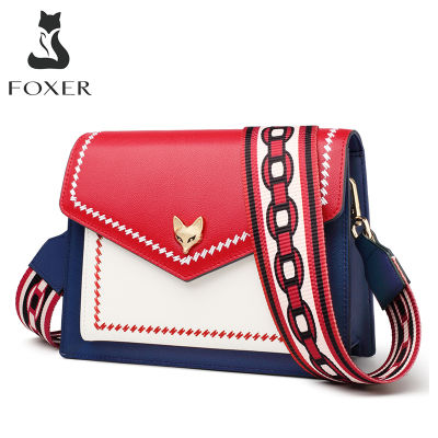 FOXERผู้หญิงหนังCrossbodyกระเป๋ากระเป๋าเล็กสีสันCrossbodyกระเป๋าสะพายไหล่