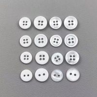 2023 Pearlescent Wide Face Four Eyes Resin Button DIY White-36