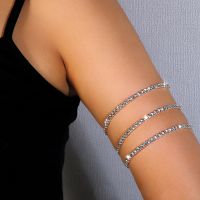 【YF】 Stonefans Ins Fashion Twisted Rhinestone Arm Cuff Bracelet for Women Sexy Crystal Ring Wrist Chain Body Jewelry Accessories