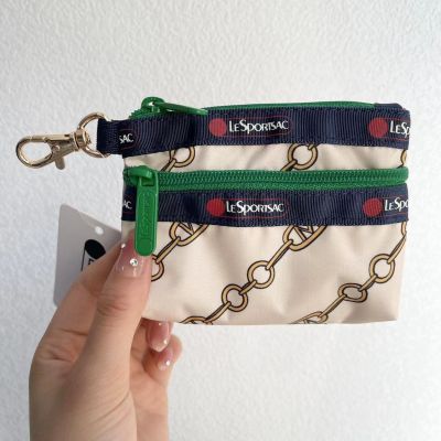 👜Luxbao กระเป๋าเบ็ดขนาดเล็กการ์ดแบบลำลอง Dompet Koin สองลิปสติกชั้น3394อาหารนักเรียน