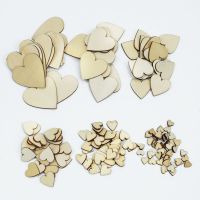 50/100/200pcs 10-50mm Wooden Love Heart Shape Confetti Blank Love Natural Craft Supplies Wedding Valentines Day Decoration Decanters