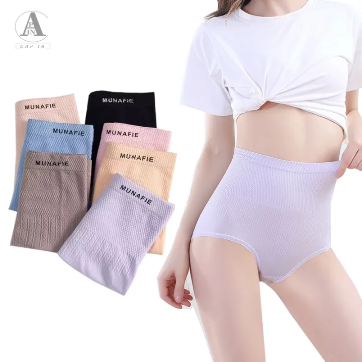 Capin Hight Waist Abdomen Panties Wormwood Antibacterial Underwera Woman Cotton Triangle 9724