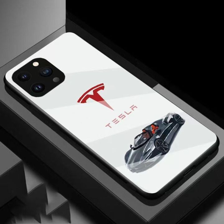 เคสสำหรับไอโฟนโทรศัพท์-tesla-กันกระแทก14-pro-plus-pro-max-13-12-11-กระจกป้องกัน