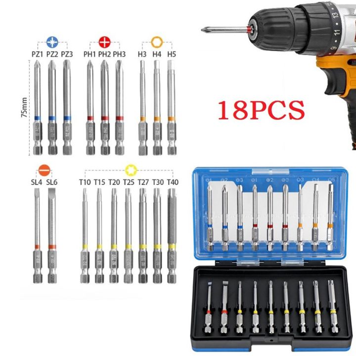 ไขควง18-in-1-1-1ชุดยาว75มม-ความแข็งสูงความทนต่อการเสียดสีทนทาน