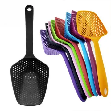 Scoop Colander Strainer Spoon Food Drain Shovel Strainers Slotted Skimmer  with Handle for Cooking Baking