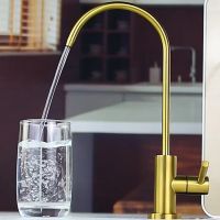 Gold Kitchen Faucets 14"Direct Drinking Tap for kitchen Water Filter Tap Anti-Osmosis Purifier SUS 304 Stainless Steel Sink Tap