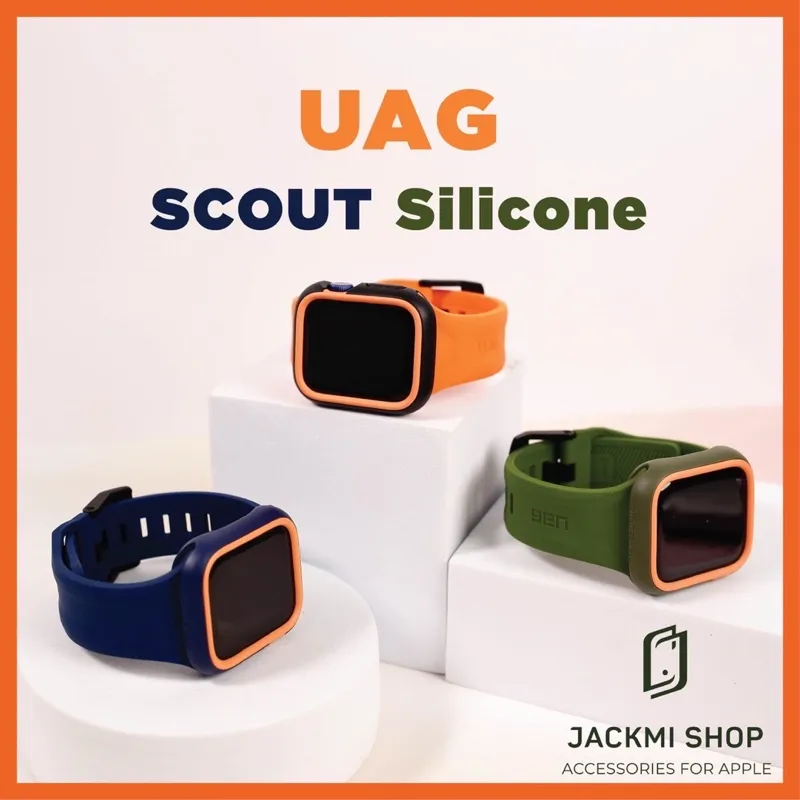 HCM][COMBO 2 MÓN CHÍNH HÃNG] DÂY SILICON SCOUT UAG CHO APPLE WATCH + ỐP  VIỀN CHỐNG SỐC RHINOSHIELD CHO APPLE WATCH ̂́ 