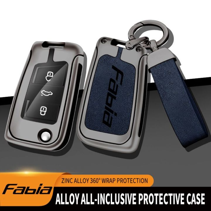 zinc-alloy-car-remote-key-case-for-skoda-fabia-mk-1-2-3-remote-control-protector-for-koda-fabia-car-key-holder-car-accessories