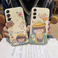 เคสโทรศัพท์ใหม่สำหรับ Samsung ฝาครอบ A24พลอยเทียมสีฟ้าอ่อนกากเพชรส่องแสงเป็นประกายวิบวับการ์ตูนแฟชั่นดวงอาทิตย์และดอกไม้ซิลิโคนสำหรับ Samsung Galaxy A24เคส