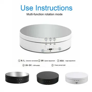 3 Speed Electric Rotating Display Stand 360 Degree Jewelry Turntable Rotating  Base Rotary Table For Photography