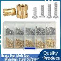 ﹍■ Hot Melt Knurled Embedded Copper Nut M1 M1.4 M1.6 M1.7 Stainless Steel Screw Heat Threaded Brass Insert Nut Bolt Set Kit Printer