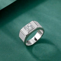 Original Wild S925 Sterling Silver One Carat Gypsophila Mens Diamond Wedding Engagement Ring New Style Shining Trend Jewelry