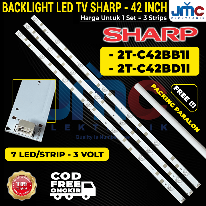 Backlight TV Sharp 2T-C42BB1I 2T-C42BD1I Lampu Led 42 Inch 7 Mata ...