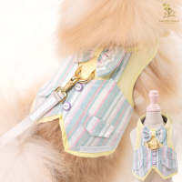 Glitter Pooch Harness ชุดรัดอก สายจูง เสื้อผ้า สุนัข, หมา, แมว, สัตว์เลี้ยง พร้อม สายจูง รุ่น Yellow Pastel Gentleman