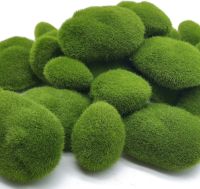 GXXMEI 30 PCS 3 Size Artificial Moss Rocks Decorative, Green Moss Balls,Moss Stones, Green Moss Covered Stones, Fake Moss Decor