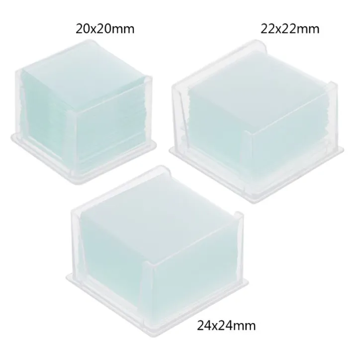 100 Pcs Transparent Square Glass Slides Coverslips Coverslides For