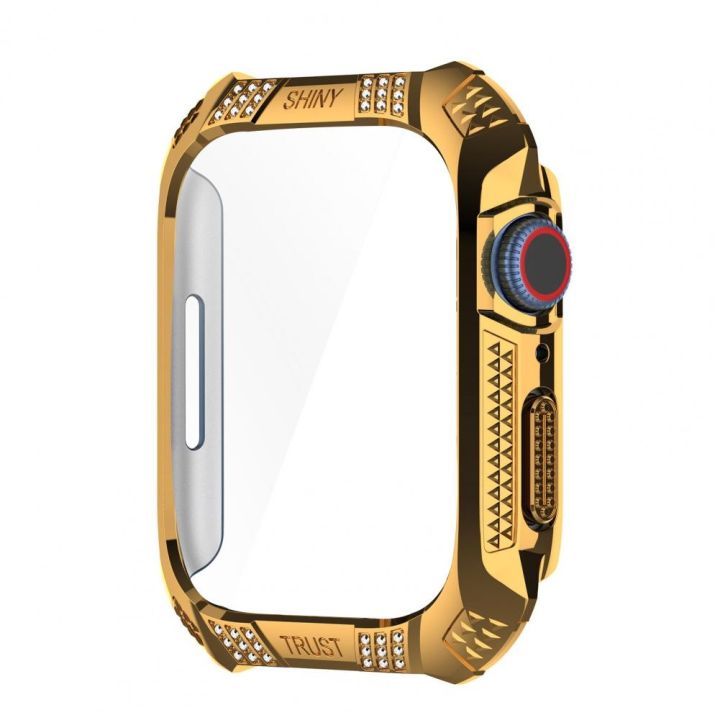 watch-protective-case-for-iwatch-7-rhinestone-rhombus-smart-watch-tempered-film-full-screen-cover-protector