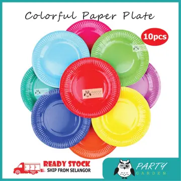 10pcs Disposable Paper Plate Plain Color Paper Plate 7inch&9inch