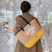 สวยมากๆ!กระเป๋าโท้ทสตาร์บัค ความจุขนาดใหญ่ go out portable storage bag กระเป๋าสะพายแบบพกพาสบาย ๆ