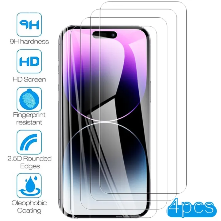 4PCS 10D Temepred Glass For iPhone 14 Pro Max Screen Protective Glass ...