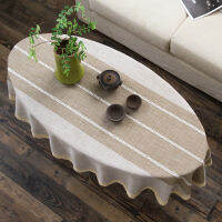 Striped Plaid Tablecloth Oval Cotton Linen Tablecloth Tea Table Lace Coffee Tea Table Cloth Modern Nordic Table Cover