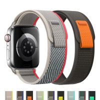 [HOT CHALIUIUILILXWE 607] สายนาฬิกาสำหรับสายคาด Apple Watch 44มม. 45มม. 49มม. 42มม. 38มม. 40มม. สายนาฬิกาไนลอนคอเรีย IWatch Series 7 SE 6สาย8พิเศษ