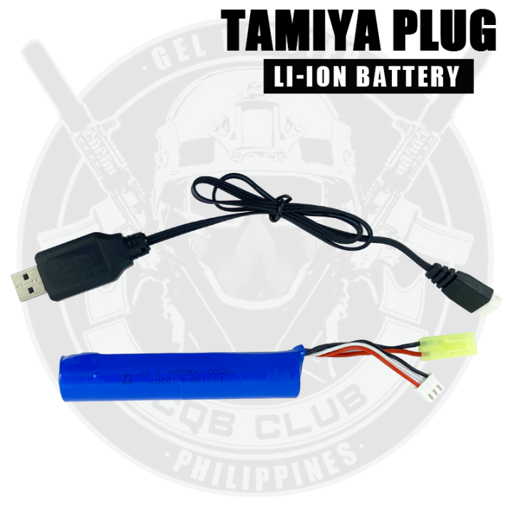 Cqb Club 900mah 74v 18500 Li Ion Battery Tamiya2 Pin Sm Plug With 3s