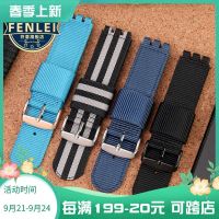 2023 new Suitable for Swatch SWATCH original series watch strap 17 19mm nylon canvas mens and womens concave and convex mouth styles