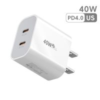 Olaf 40W USB C ชาร์จเร็ว QC 3.0 Dual PD ชนิด C อะแดปเตอร์ที่ชาร์จความเร็วสูงสำหรับ iPhone Xiaomi Samsung Huawei แท่นชาร์จผนังโทรศัพท์